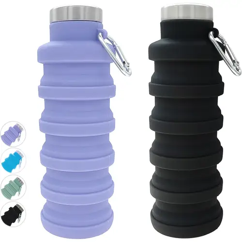 Collapsible Silicone Water Bottle (2-Pack)