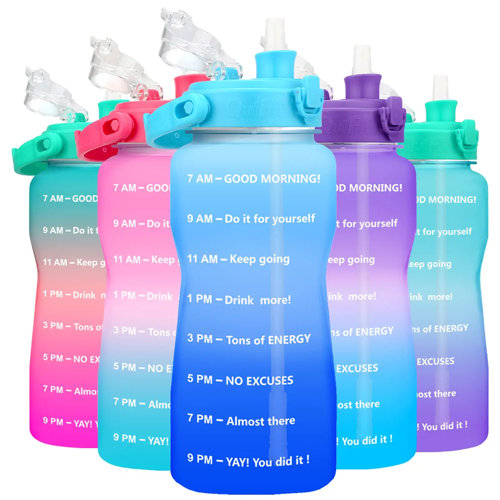 Motivational Half-Gallon Water Bottle with Time Markers